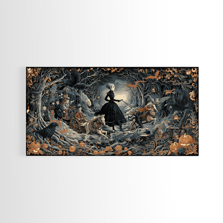 The Haunted Toy Parade, Wide Panoramic Art, Spooky Home Decor, Canvas Print, Halloween Wall Decor, Gothic Home Decor, Spooky Wall Decor