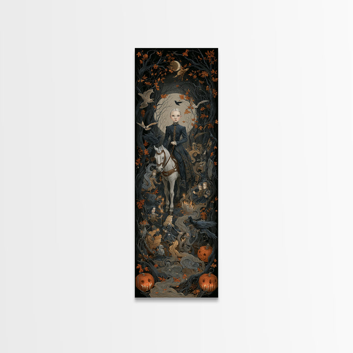 The Haunted Toy Parade, Tall Narrow Wall Art, Gothic Horror Wall Art, Framed Canvas Print, Halloween Wall Decor, Gothic Home Decor