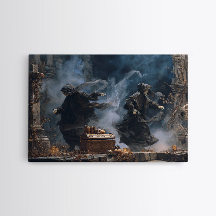 The Ghost Pirate Picnic, Landscape Wall Art, Haunted Gothic Art, Framed Canvas Print, Halloween Wall Decor, Gothic Home Decor