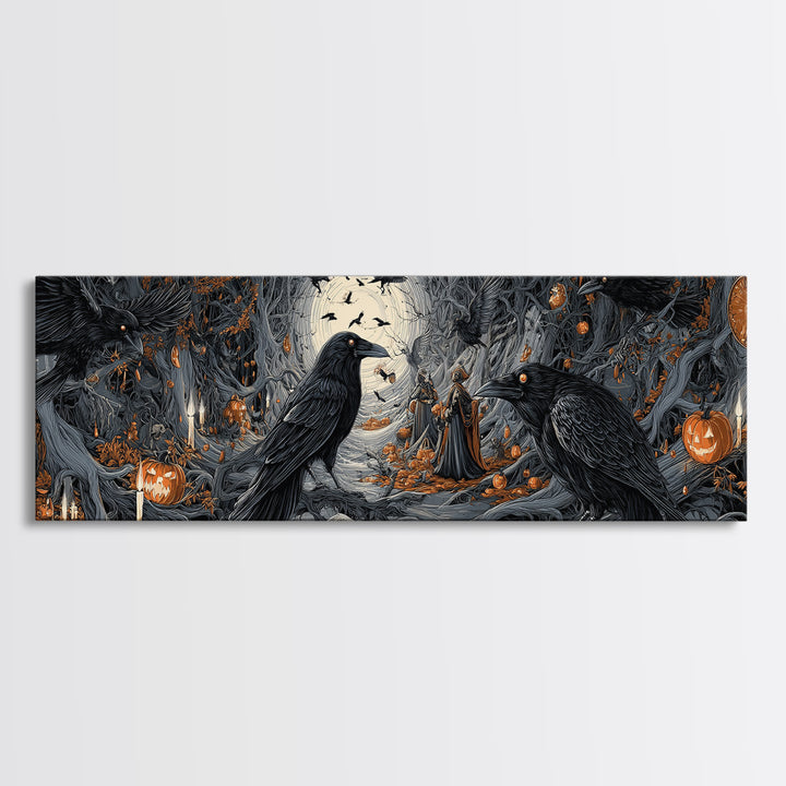 The Raven Post Office, Extra Wide Wall Art, Dark Halloween Decor, Canvas Print, Halloween Wall Decor, Gothic Home Decor, Seasonal Home Decor