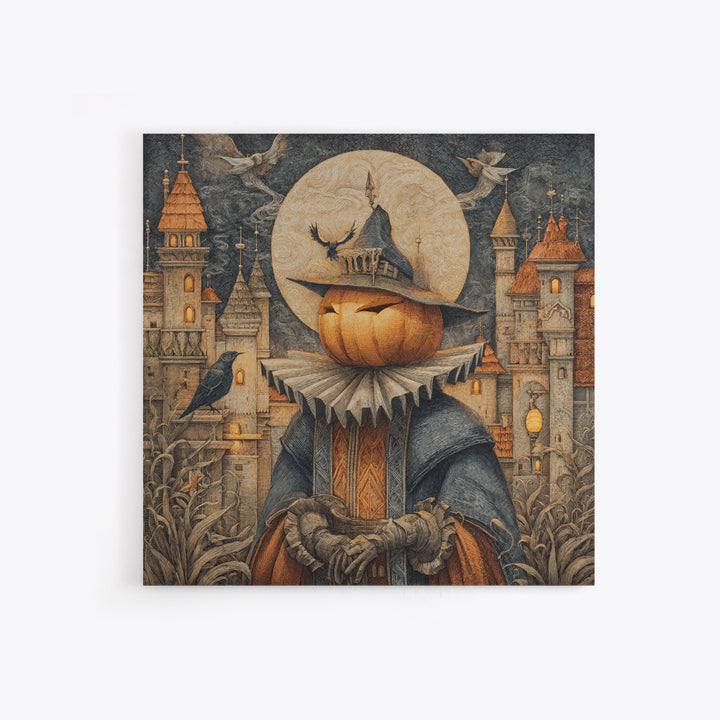 The Candy Corn Kingdom, Square Wall Art, Gothic Horror Wall Art, Framed Canvas Print, Halloween Wall Decor, Gothic Home Decor