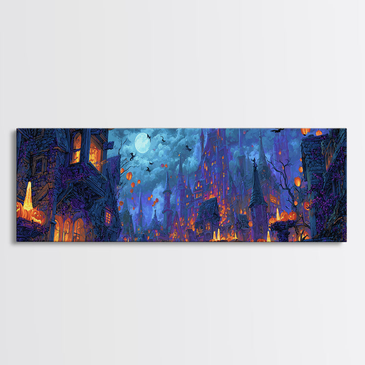 The Candy Corn Kingdom, Extra Wide Wall Art, Dark Fantasy Wall Art, Canvas Print, Halloween Wall Decor, Gothic Home Decor, Spooky Wall Decor