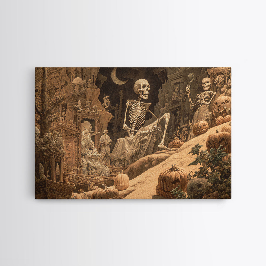 Desert Halloween, Landscape Wall Art, Dark Halloween Decor, Canvas Print, Halloween Wall Decor, Gothic Home Decor, Macabre Wall Art