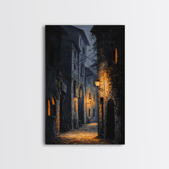 The Town Where Shadows Live, Vertical Wall Art, Dark Fantasy Wall Art, Canvas Print, Halloween Wall Decor, Gothic Home Decor