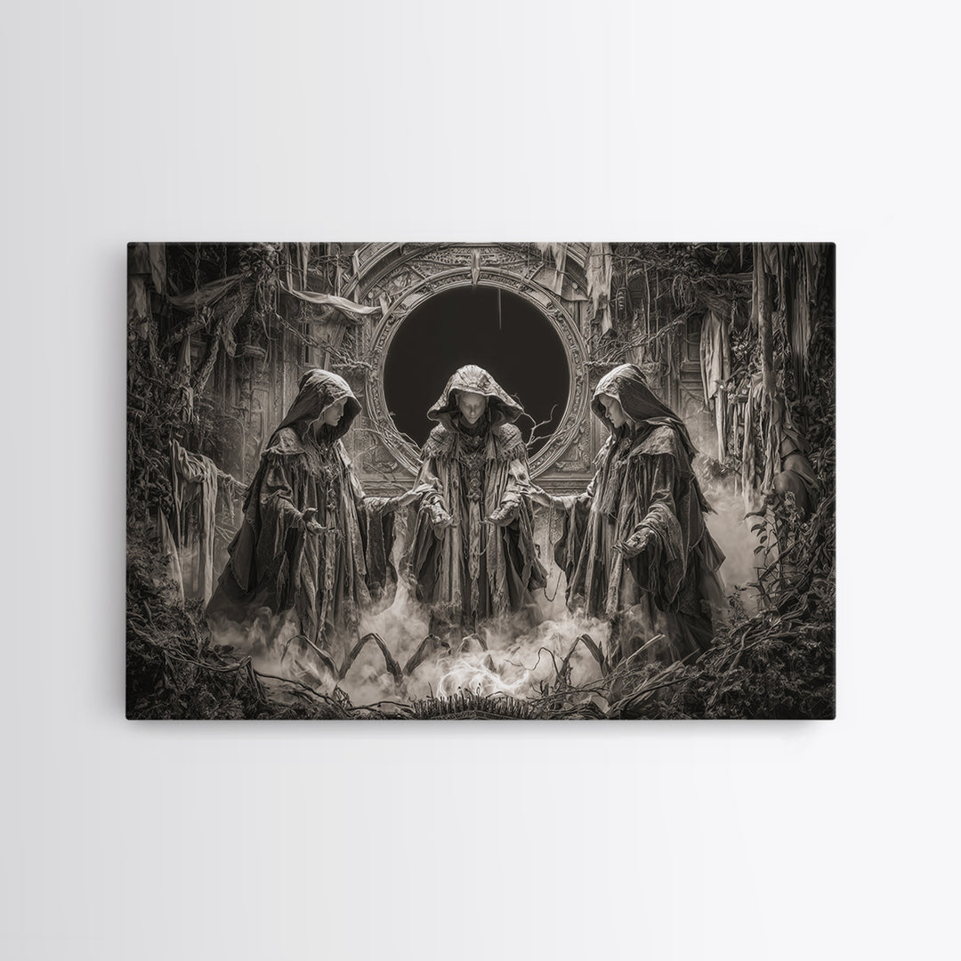 The Eclipse Summoning, Landscape Wall Art, Macabre Wall Art, Framed Canvas Print, Halloween Wall Decor, Gothic Home Decor