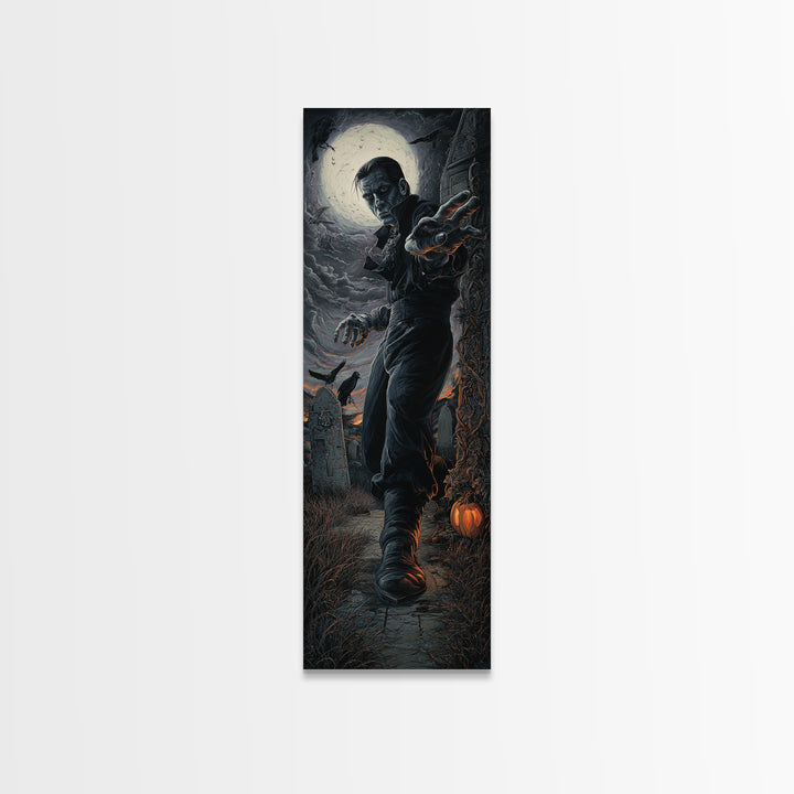 The Last House At The World'S Edge, Tall Narrow Wall Art, Macabre Wall Art, Framed Canvas Print, Halloween Wall Decor, Gothic Home Decor