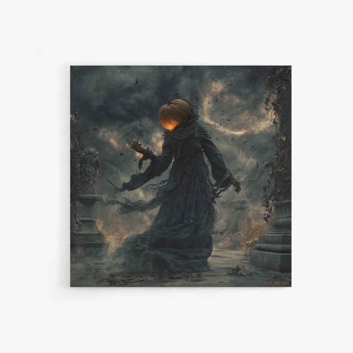 Halloween On Another Planet, Square Wall Art, Dark Halloween Decor, Canvas Print, Halloween Wall Decor, Gothic Home Decor, Spooky Wall Decor