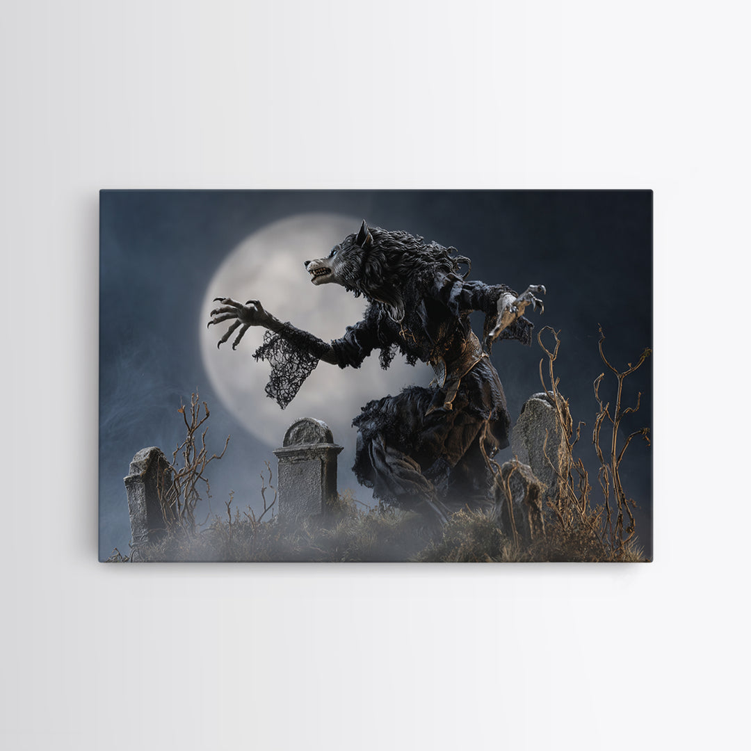 The Widow Wolf Of Briar Moon, Landscape Wall Art, Dark Halloween Decor, Canvas Print, Halloween Wall Decor, Gothic Home Decor