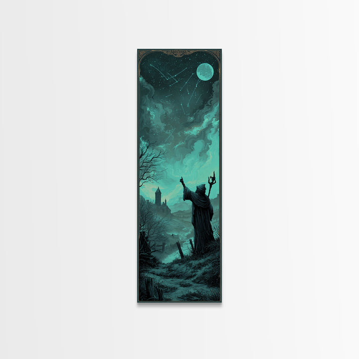 The Star-Seer Of Black Dunwich, Tall Narrow Wall Art, Cosmic Horror Wall Art, Canvas Print, Halloween Wall Decor, Gothic Home Decor