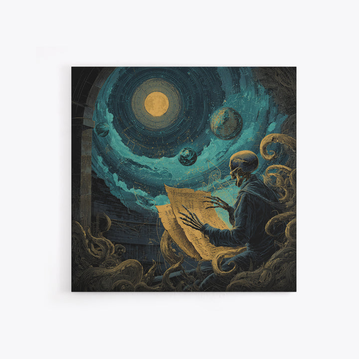 The Astronomer Of The Hollow Sky, Square Wall Art, Cosmic Horror Wall Art, Canvas Print, Halloween Wall Decor, Gothic Home Decor