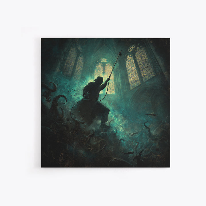 The Bellringer Of The Sunken Cathedral, Square Wall Art, Spooky Home Decor, Framed Canvas Print, Halloween Wall Decor, Gothic Home Decor