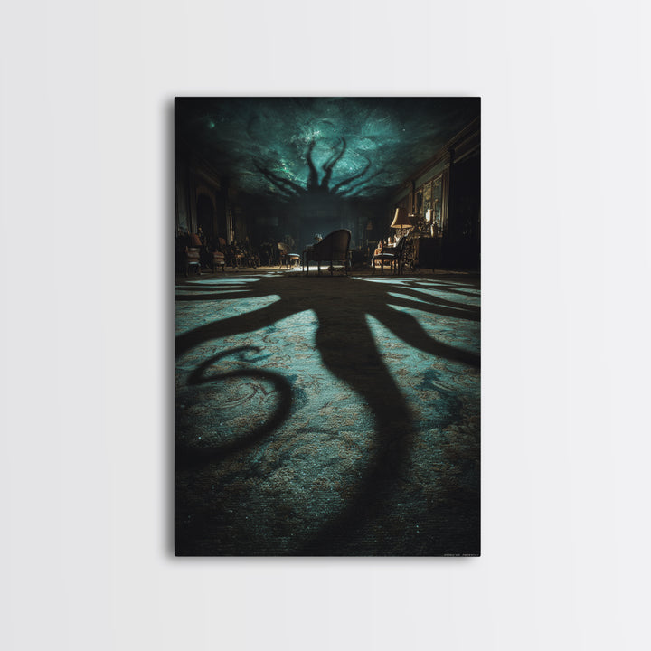 The Crawler Beneath The Floor Of Stars, Vertical Wall Art, Gothic Horror Wall Art, Canvas Print, Halloween Wall Decor, Gothic Home Decor