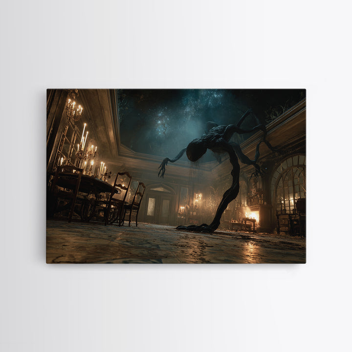 The Crawler Beneath The Floor Of Stars, Landscape Wall Art, Gothic Horror Wall Art, Canvas Print, Halloween Wall Decor, Gothic Home Decor