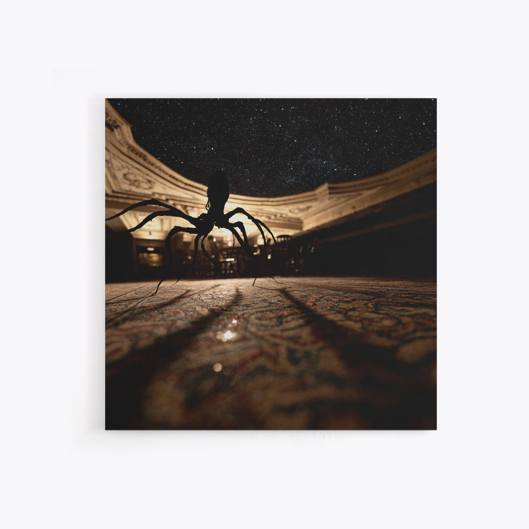 The Crawler Beneath The Floor Of Stars, Square Wall Art, Haunted Gothic Art, Canvas Print, Halloween Wall Decor, Gothic Home Decor
