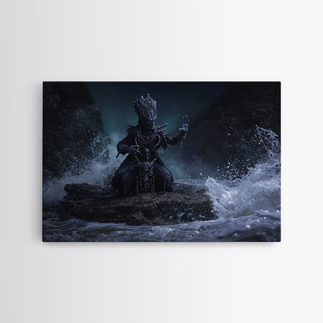 The Keeper Of The Black Reef Key, Landscape Wall Art, Spooky Home Decor, Canvas Print, Halloween Wall Decor, Gothic Home Decor
