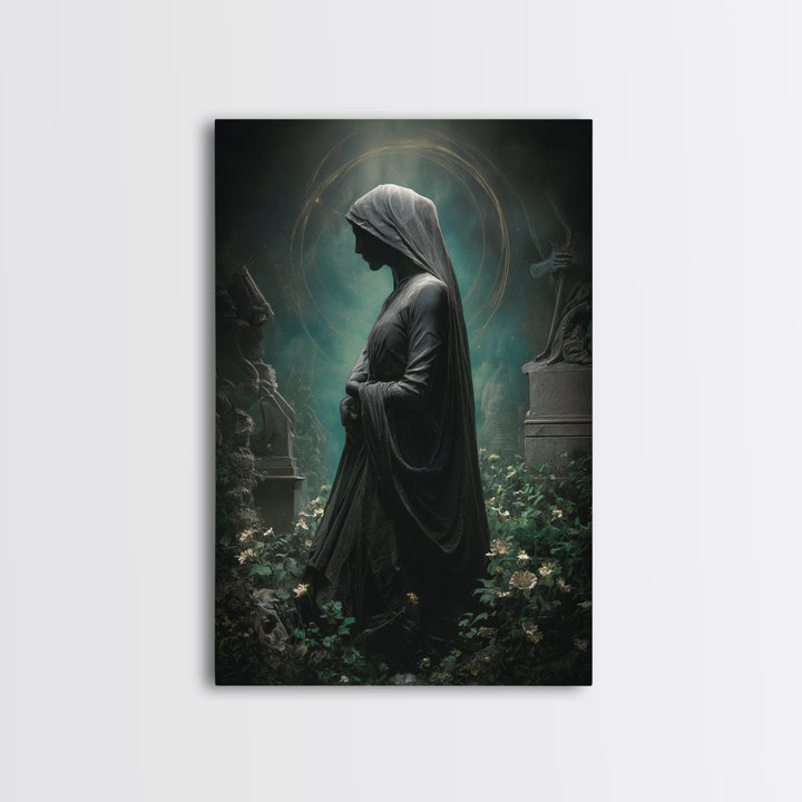 The Widow Of The Whispering Comet, Vertical Wall Art, Dark Halloween Decor, Canvas Print, Halloween Wall Decor, Gothic Home Decor
