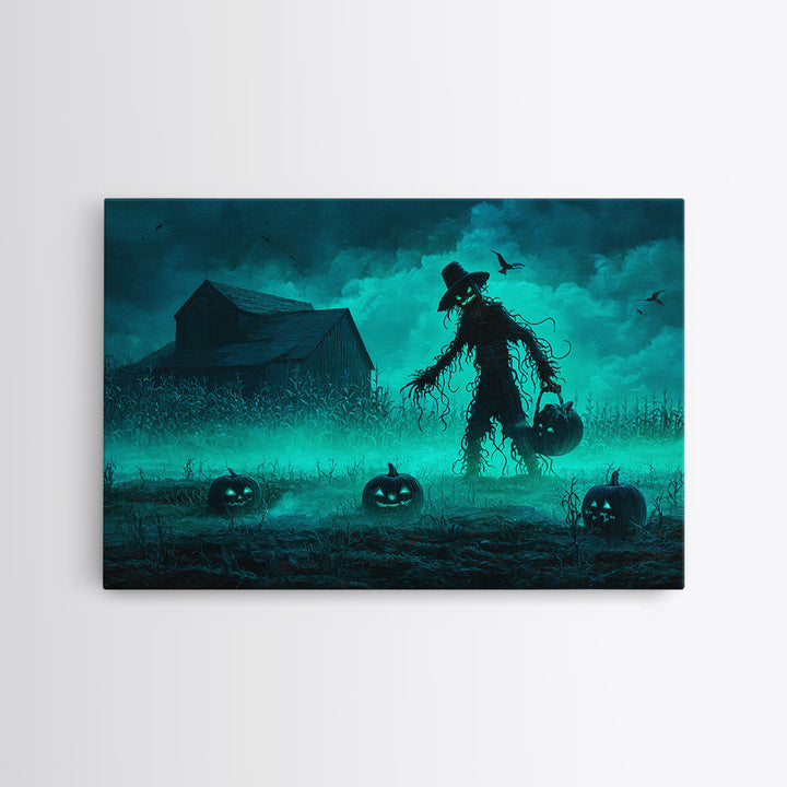 The Harvest Of The Eldritch Field, Landscape Wall Art, Dark Halloween Decor, Framed Canvas Print, Halloween Wall Decor, Gothic Home Decor