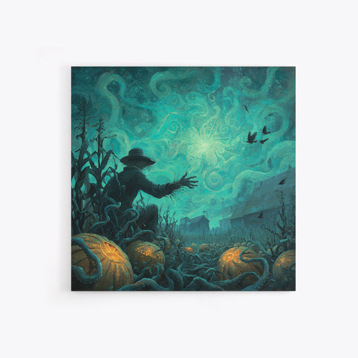 The Harvest Of The Eldritch Field, Square Wall Art, Macabre Wall Art, Framed Canvas Print, Halloween Wall Decor, Gothic Home Decor