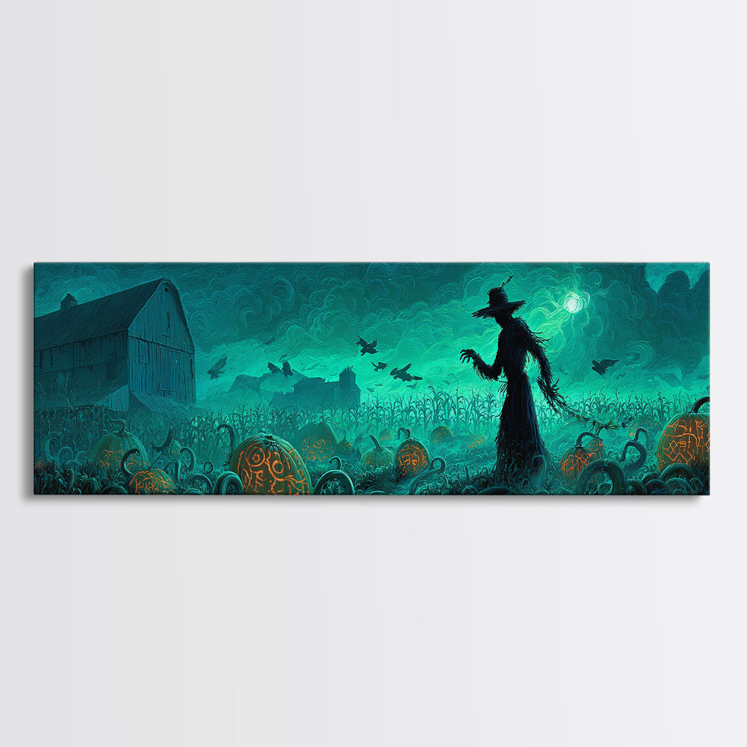 The Harvest Of The Eldritch Field, Extra Wide Wall Art, Macabre Wall Art, Canvas Print, Halloween Wall Decor, Gothic Home Decor
