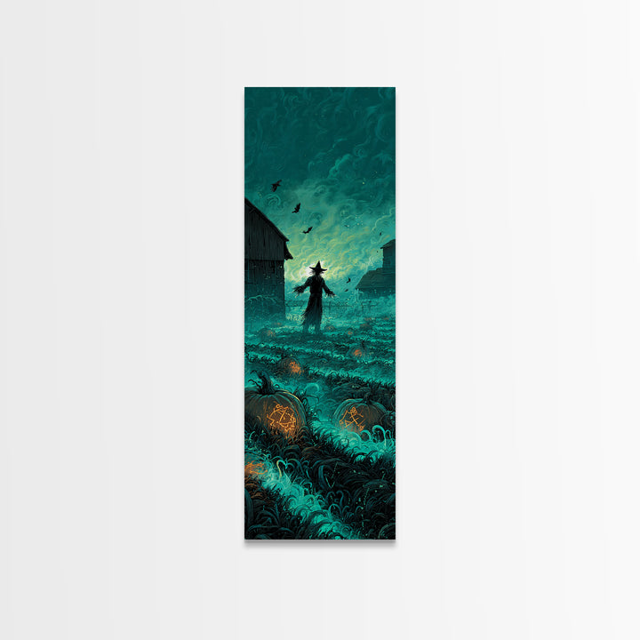 The Harvest Of The Eldritch Field, Tall Narrow Wall Art, Cosmic Horror Wall Art, Framed Canvas Print, Halloween Wall Decor