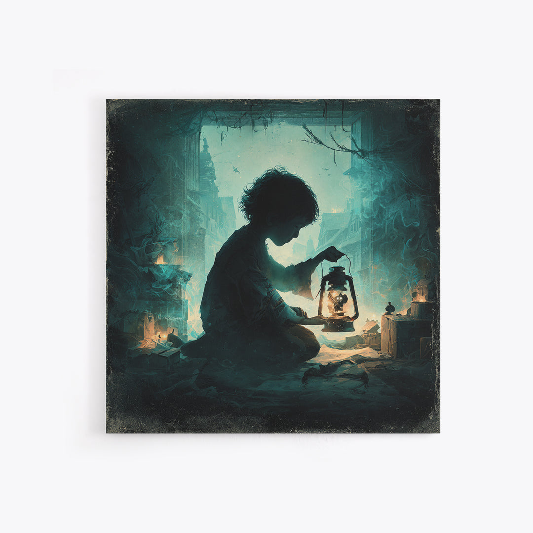 The Child Who Caught A Moon-Spawn, Square Wall Art, Eldritch Gothic Decor, Canvas Print, Halloween Wall Decor, Gothic Home Decor