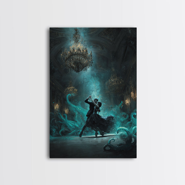 The Ballroom Of Silent Shoggoths, Vertical Wall Art, Cosmic Horror Wall Art, Canvas Print, Halloween Wall Decor, Gothic Home Decor