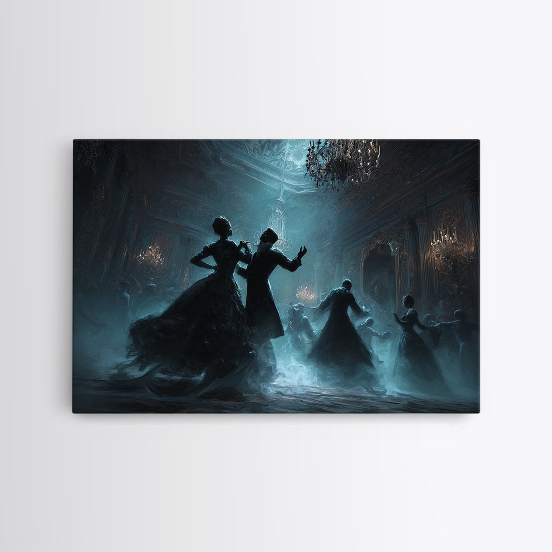 The Ballroom Of Silent Shoggoths, Landscape Wall Art, Haunted Gothic Art, Framed Canvas Print, Halloween Wall Decor, Gothic Home Decor