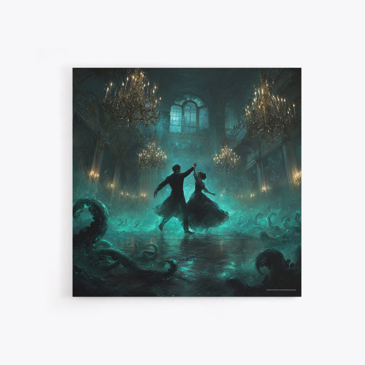 The Ballroom Of Silent Shoggoths, Square Wall Art, Dark Halloween Decor, Canvas Print, Halloween Wall Decor, Gothic Home Decor