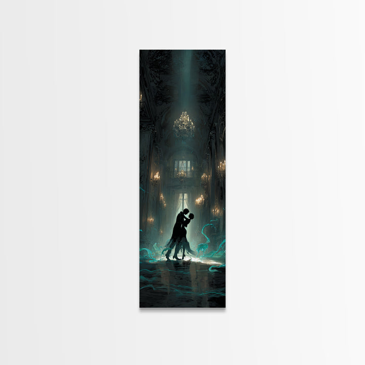 The Ballroom Of Silent Shoggoths, Tall Narrow Wall Art, Gothic Horror Wall Art, Canvas Print, Halloween Wall Decor, Gothic Home Decor