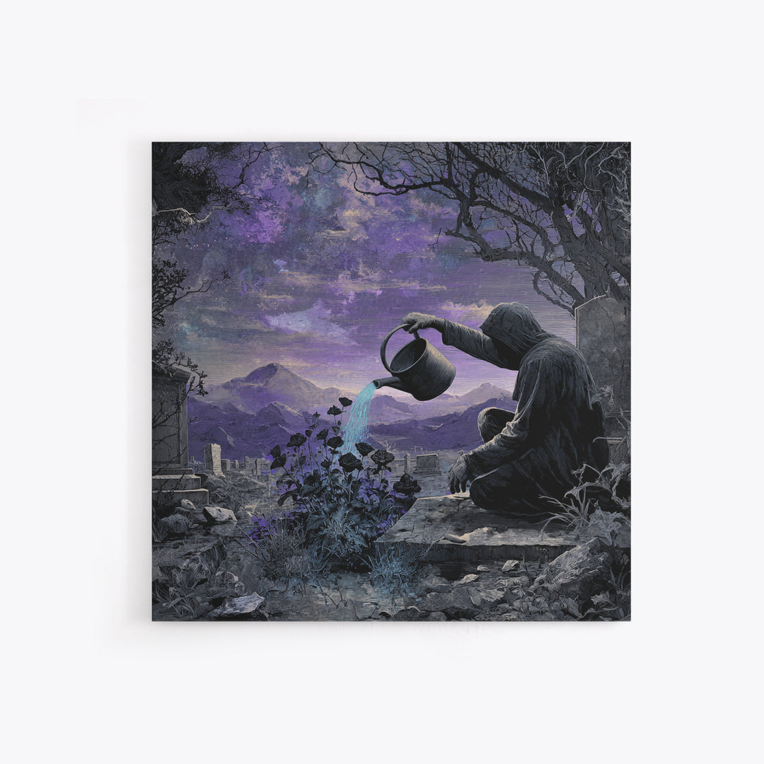 The Grave Gardener Of Yuggoth, Square Wall Art, Cosmic Horror Wall Art, Framed Canvas Print, Halloween Wall Decor, Gothic Home Decor