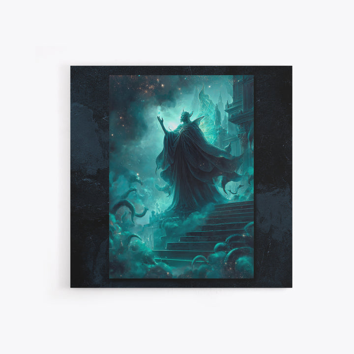 The Moth Prophet Of Kadath, Square Wall Art, Cosmic Horror Wall Art, Framed Canvas Print, Halloween Wall Decor, Gothic Home Decor