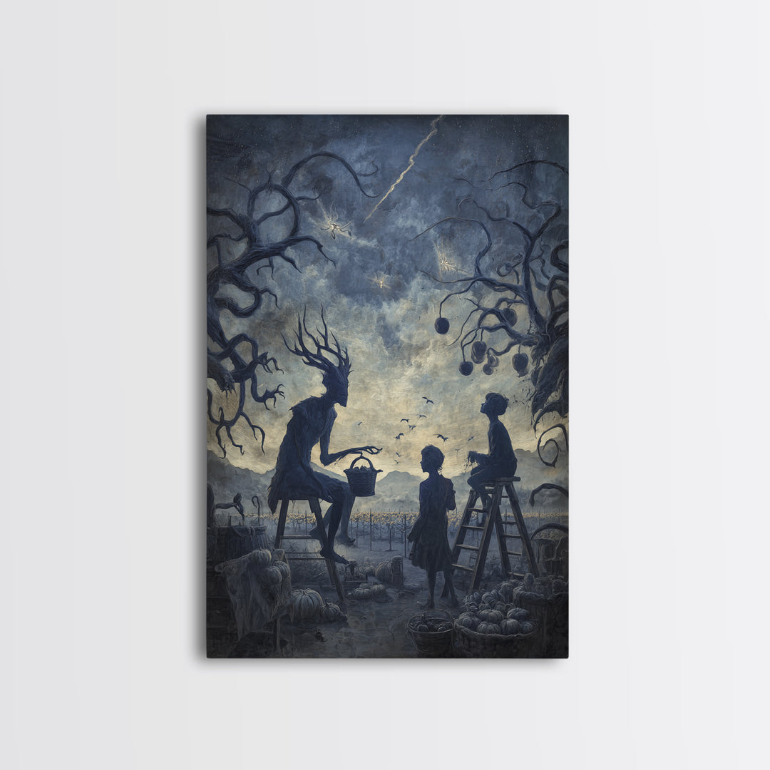 The Children Of The Star Orchard, Vertical Wall Art, Haunted Gothic Art, Canvas Print, Halloween Wall Decor, Gothic Home Decor
