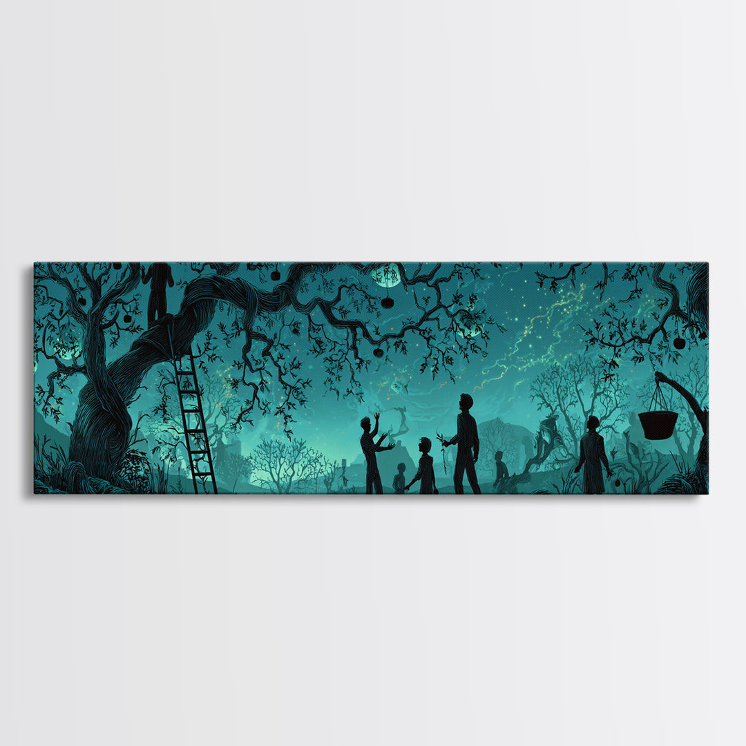 The Children Of The Star Orchard, Extra Wide Wall Art, Cosmic Horror Wall Art, Canvas Print, Halloween Wall Decor, Gothic Home Decor