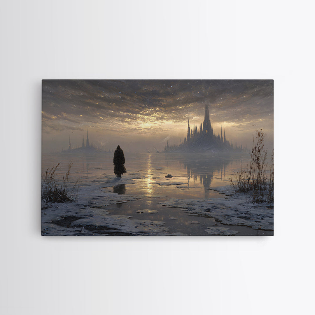 The Frost Beyond Carcosa, Landscape Wall Art, Dark Halloween Decor, Canvas Print, Halloween Wall Decor, Gothic Home Decor, Dark Fantasy Art