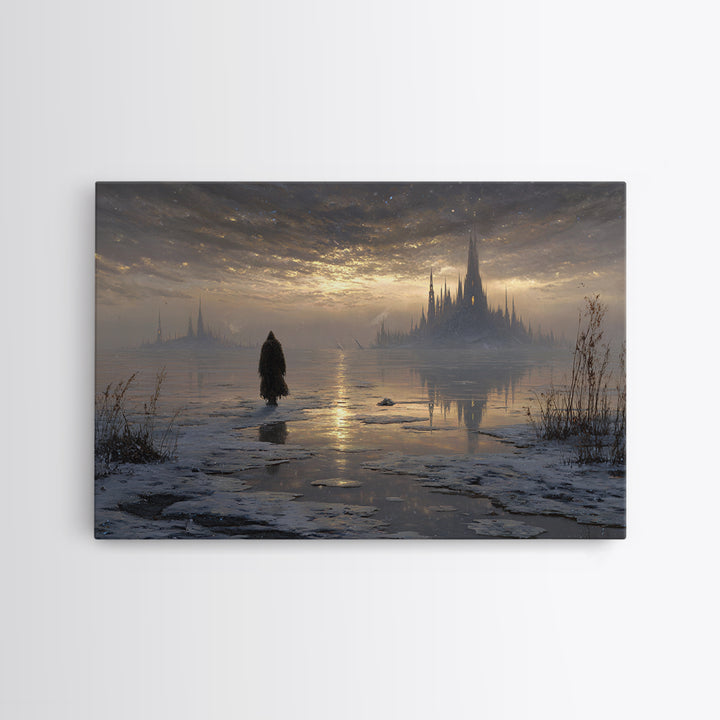 The Frost Beyond Carcosa, Landscape Wall Art, Dark Halloween Decor, Canvas Print, Halloween Wall Decor, Gothic Home Decor, Dark Fantasy Art