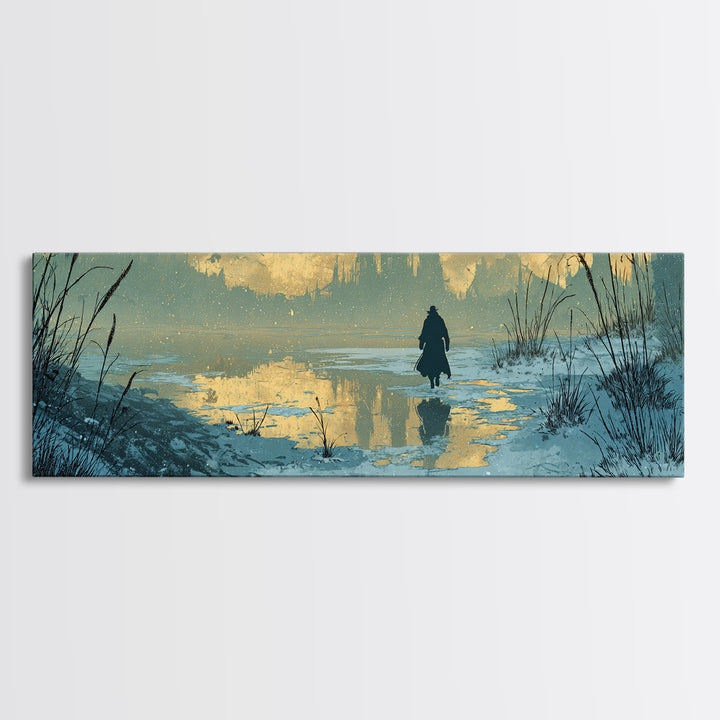 The Frost Beyond Carcosa, Extra Wide Wall Art, Haunted Gothic Art, Framed Canvas Print, Halloween Wall Decor, Gothic Home Decor
