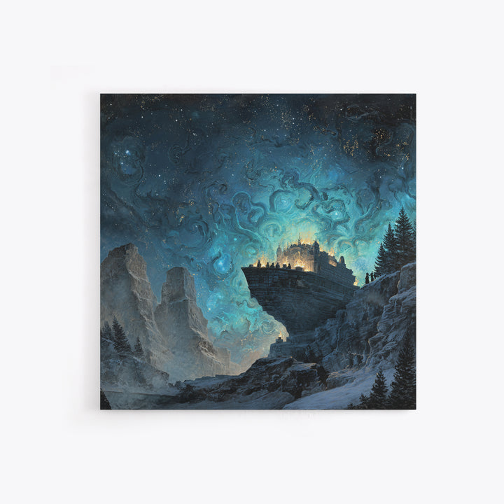 The Candelit Ark Of Forgotten Stars, Square Wall Art, Dark Halloween Decor, Canvas Print, Halloween Wall Decor, Gothic Home Decor