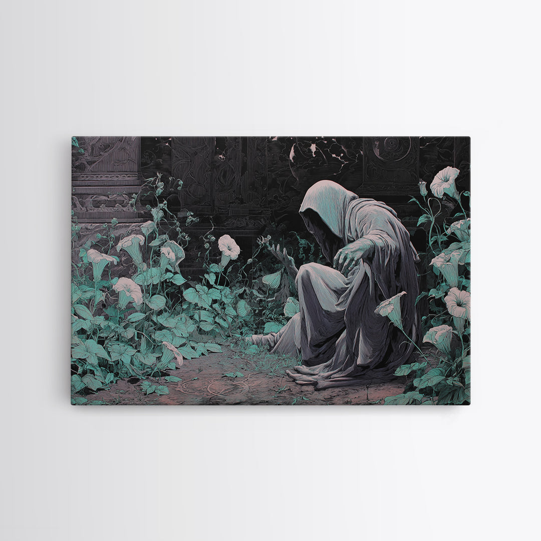 The Garden Of The Eyeless Moon, Landscape Wall Art, Dark Halloween Decor, Canvas Print, Halloween Wall Decor, Gothic Home Decor