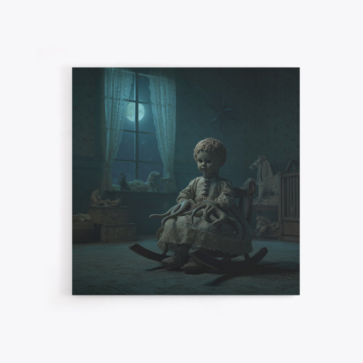 The Doll From Beyond The Void, Square Wall Art, Dark Fantasy Wall Art, Canvas Print, Halloween Wall Decor, Gothic Home Decor
