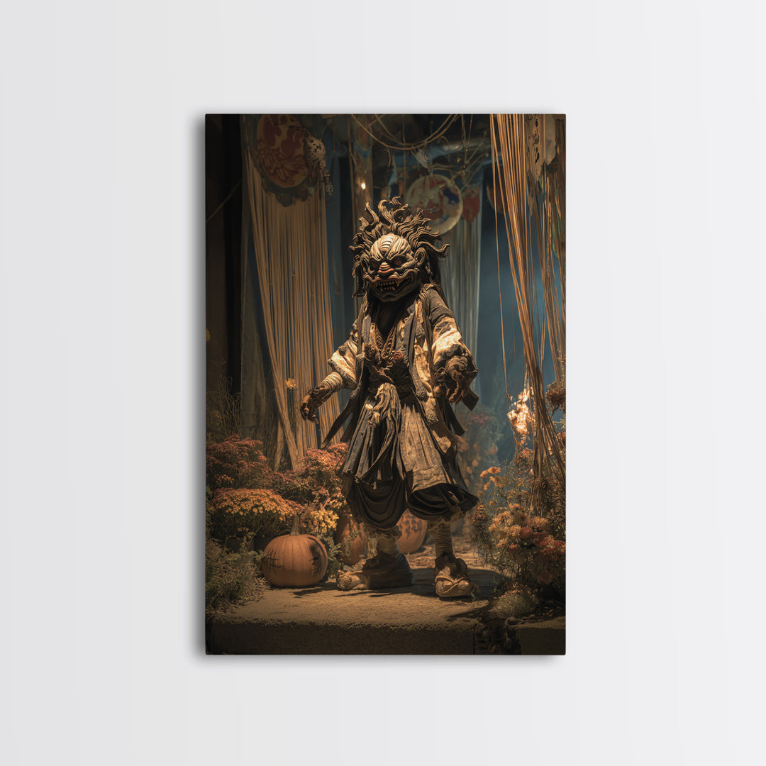 The Festival Of The Little Old Ones, Vertical Wall Art, Macabre Wall Art, Canvas Print, Halloween Wall Decor, Gothic Home Decor