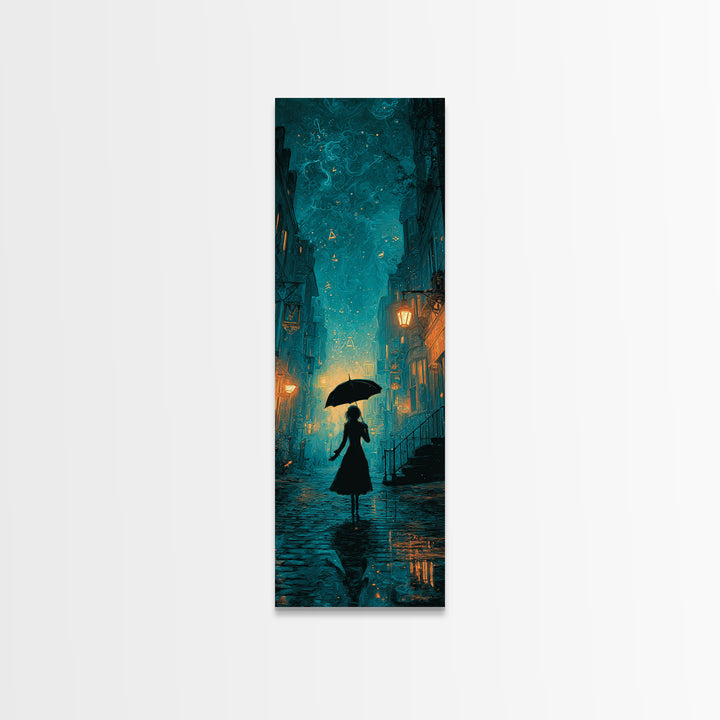 The Umbrella Of The Outer Rain, Tall Narrow Wall Art, Lovecraftian Horror Art, Canvas Print, Halloween Wall Decor, Gothic Home Decor
