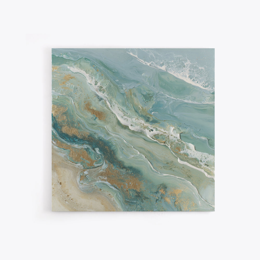 Calming Abstract Ocean Waves Framed Canvas Print, Dental Office Art, Dental Hygiene, Office Decor, Calm, Medical Office Art, DOA-1x1-1