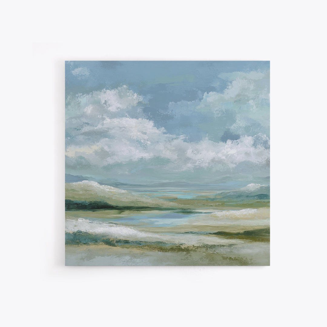 Gentle Mountain Landscape Framed Canvas Print, Dental Office Art, Medical Office Art, Office Decor, Watercolor Art, Calm, DOA-1x1-100