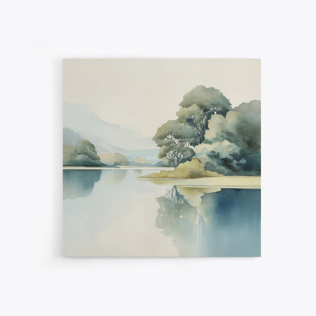 Sunlit Lake with Calming Reflections Canvas Print, Dental Office Art, Room Decor Aesthetic, Office Decor, Fine Art, Calm, DOA-1x1-15