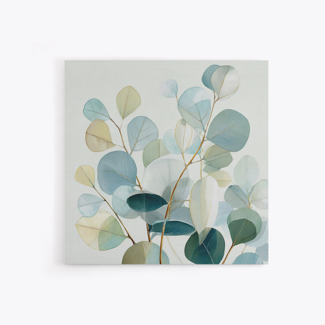 Soft Botanical Eucalyptus Print for Clean Atmosphere Canvas Print, Dental Office Art, Office Wall Art, Office Decor, Calm, DOA-1x1-3