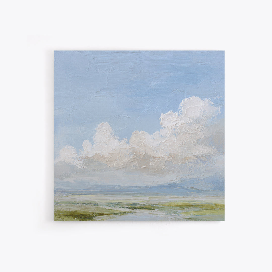 Peaceful Clouds over Open Meadow Framed Canvas Print, Dental Office Art, Dentistry Art, Office Decor, Fine Art, Calm, DOA-1x1-33