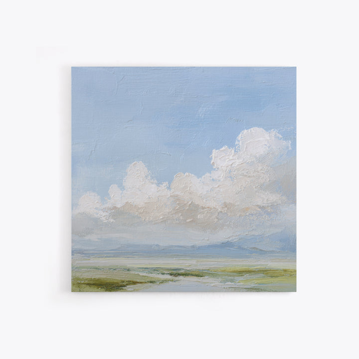 Peaceful Clouds over Open Meadow Framed Canvas Print, Dental Office Art, Dentistry Art, Office Decor, Fine Art, Calm, DOA-1x1-33