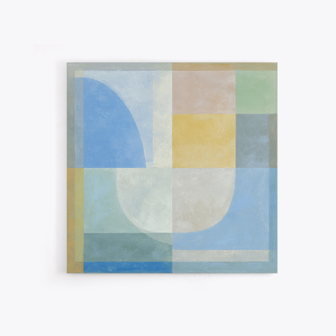 Simple Rainbow Pastel Shapes for Children Canvas Print, Dental Office Art, Dental Decor, Office Decor, Abstract Art, Calm, DOA-1x1-45