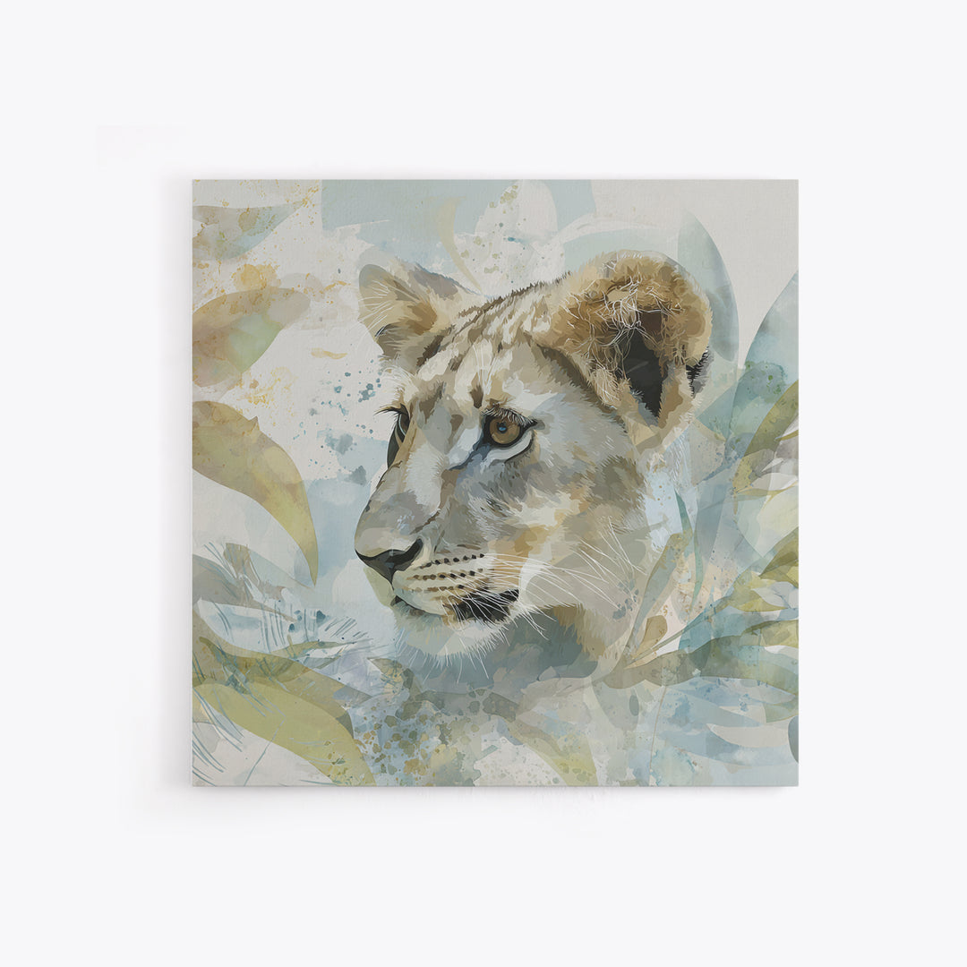 Happy Jungle Animals Framed Canvas Print, Dental Office Art, Dental Assistant, Office Decor, Fine Art, Calm, Gallery Decor, DOA-1x1-62