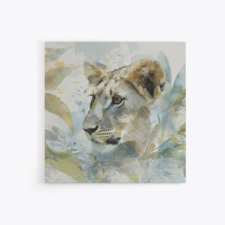 Happy Jungle Animals Framed Canvas Print, Dental Office Art, Dental Assistant, Office Decor, Fine Art, Calm, Gallery Decor, DOA-1x1-62